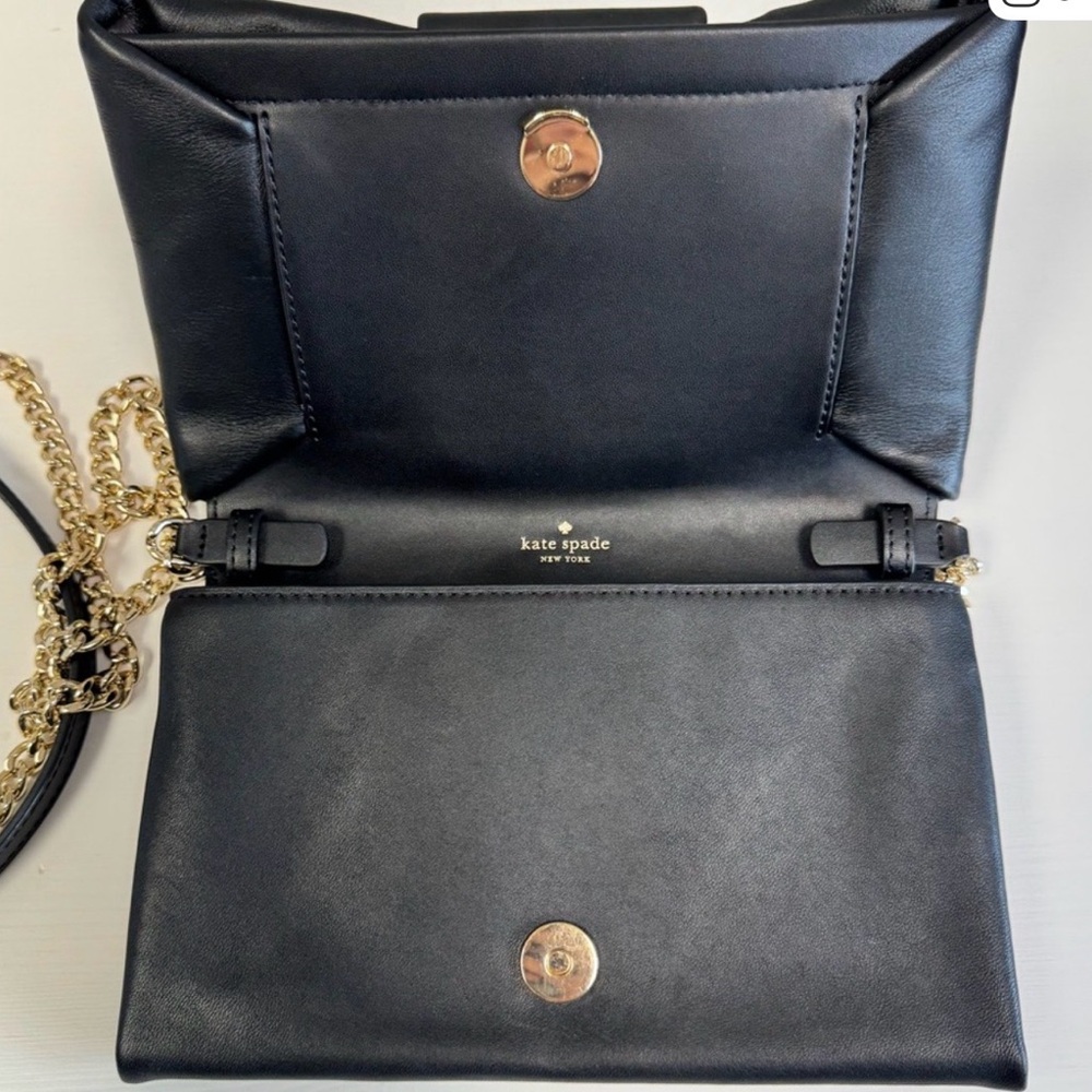 Kate Spade Black Leather Crossbody with Gold Accents - Picture 6 of 10